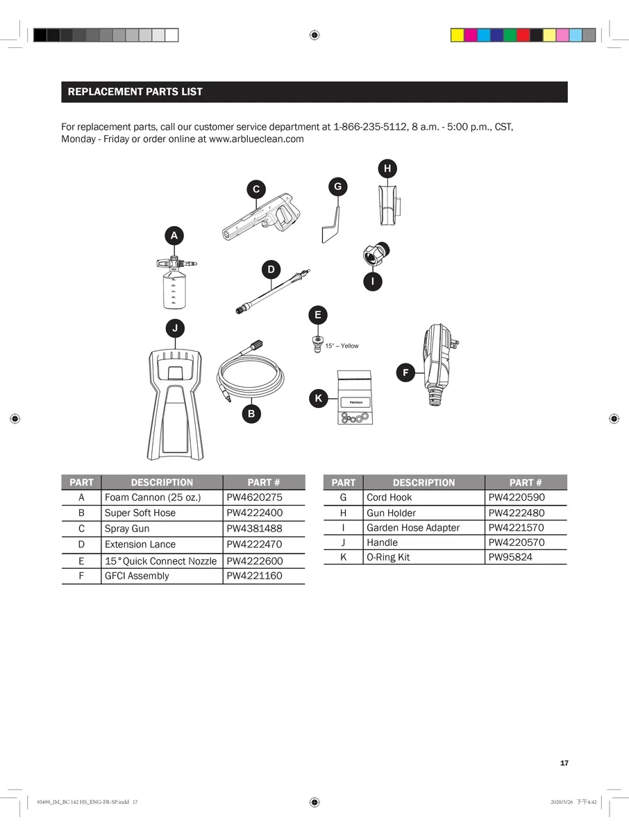 AR BLUE CLEAN, BC142HS, IPL.17
